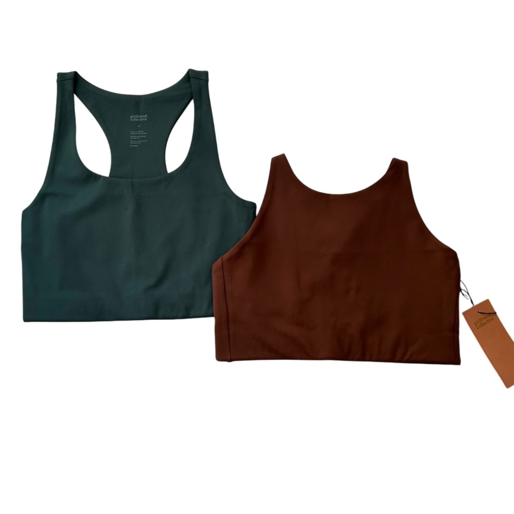 Girlfriend Collective bundle Paloma Racerback Topanga halter sports Bra M NWT